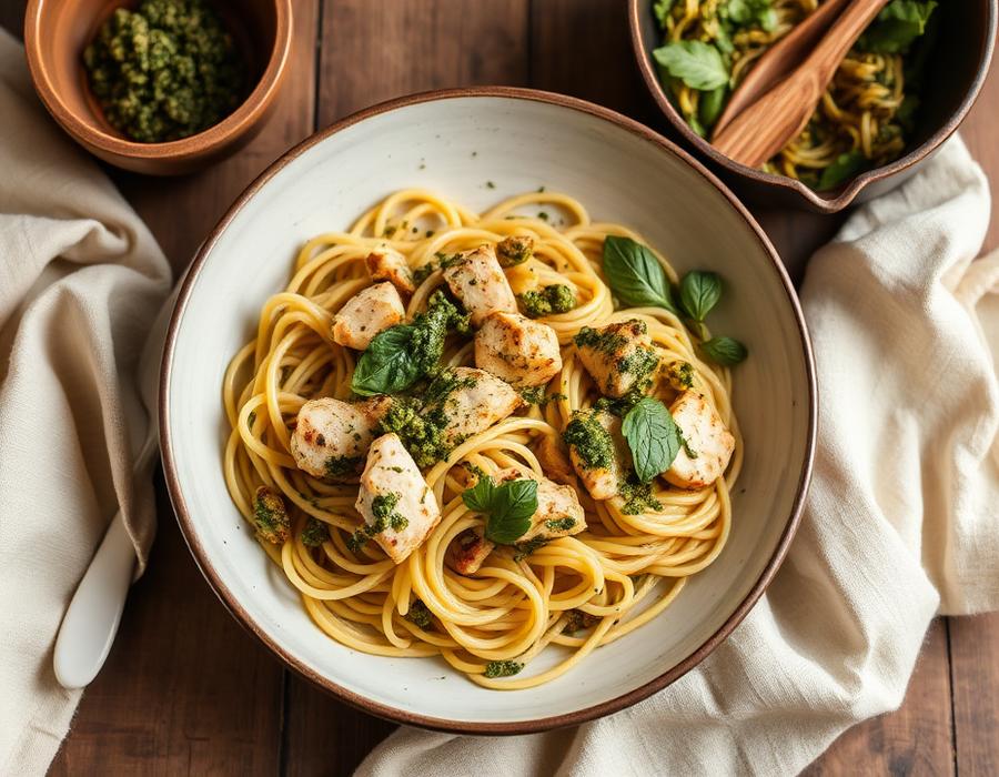 Krämig pasta med kyckling